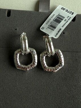 Kendra Scott Sterling silver Davie open ridged Huggies